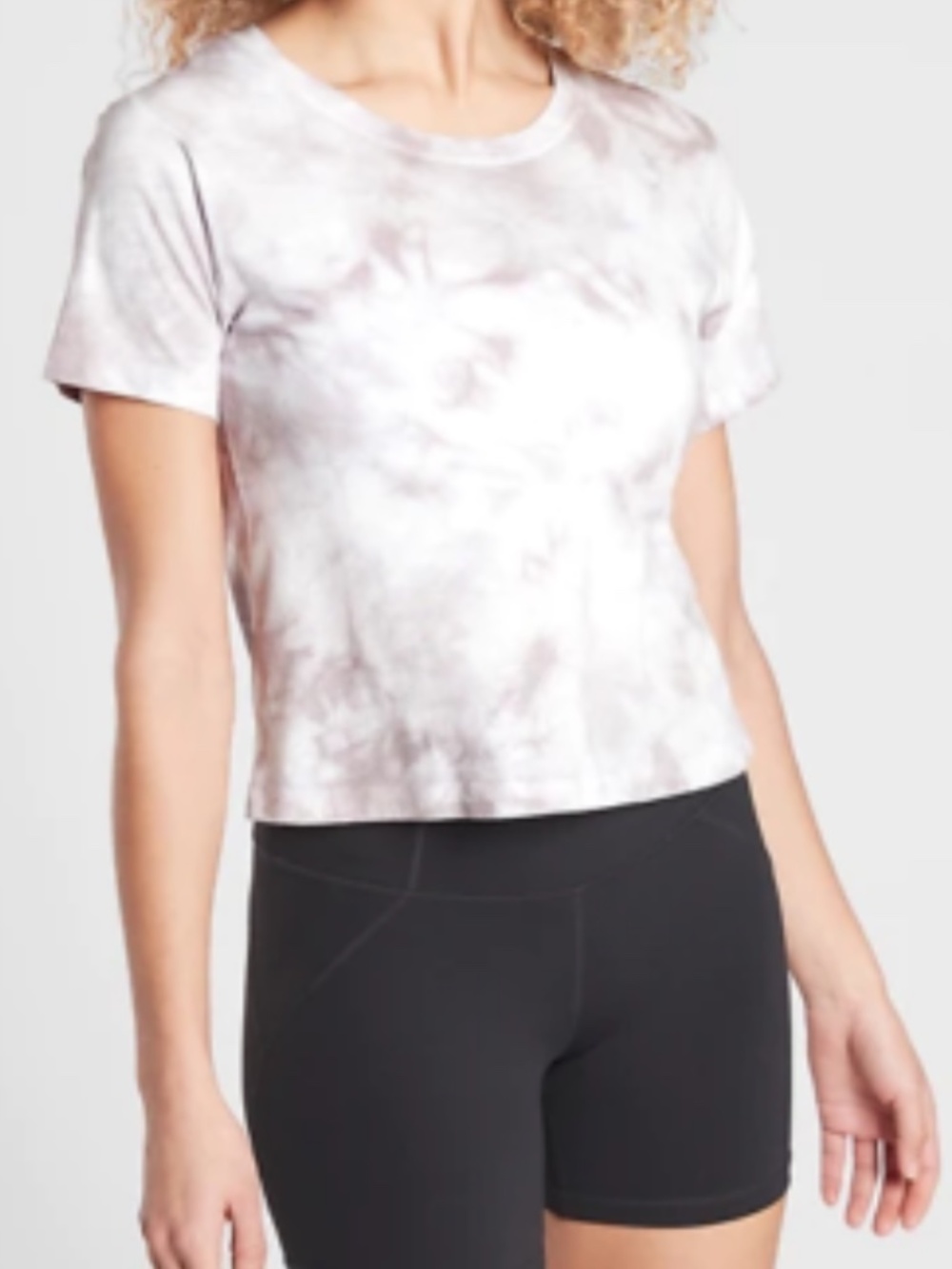 Athleta Organic Daily Crop T White And Gray S yoga lounge casual